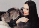 Leila with Great Dane Elwood pictured in Elle magazine